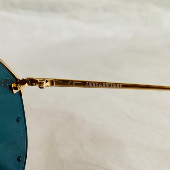 NEW WITH CASE! ZADIG & VOLTAIRE 60mm AVIATOR SUNGLASSES - Picture 5 of 8